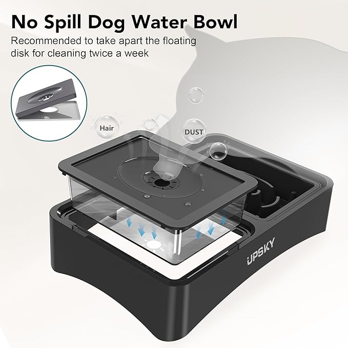 UPSKY 2-in-1 Elevated Dog Bowls Slow Feeder, 4 Height Adjustable Raised Bowls Stand, No Spill Dog Water Bowls, Anti-Slip Food and Water Bowl for Small Medium Dogs(Not Include Stainless Steel Bowl)
