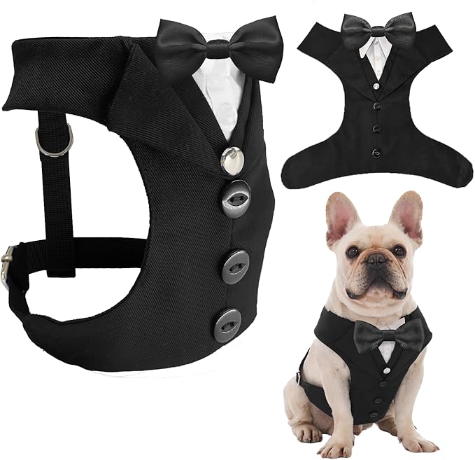 AVERYDAY Dog Tuxedo for Wedding Outfit, Dog Suit and Tie Costumes for Birthday, Halloween, Cosplay, Christmas Party, Pet Formal Wear with Bowtie, Tux for Medium Large Dogs, Bulldog, Labrador, Husky