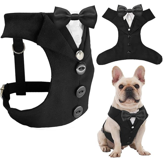AVERYDAY Dog Tuxedo for Wedding Outfit, Dog Suit and Tie Costumes for Birthday, Halloween, Cosplay, Christmas Party, Pet Formal Wear with Bowtie, Tux for Medium Large Dogs, Bulldog, Labrador, Husky