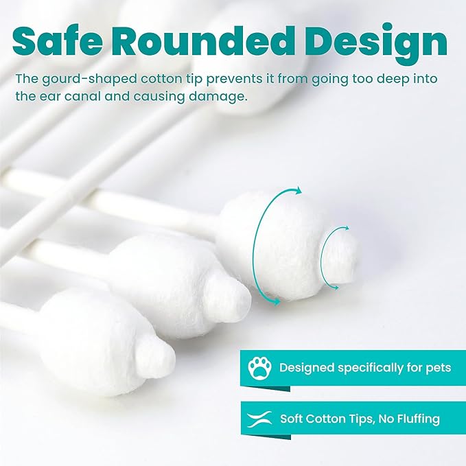[2-Pack Dog Ear Cleaning Cotton Swabs, More Reliable, Safer to Care for Pet Ears, Prevent Accidental Injuries, Suitable for Medium and Large Dogs, Dog Ear Cleaning Kit, L Size, 110 PCS