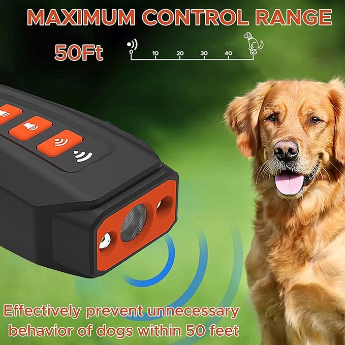 2025 Upgraded Anti Barking Device for Dogs, Ultrasonic Dog Bark Deterrent, Dog Bark Deterrent Devices, Best Anti-Barking Device, 3 Modes & LED Light Portable Indoor & Outdoor