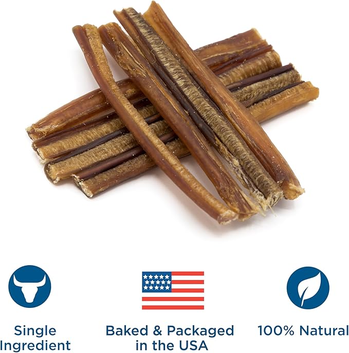 Best Bully Sticks 6 Inch Bully Sticks - 8 oz (Pack of 1) - Natural Grass-Fed, Grain and Rawhide Free, Great for Medium or Large Pets