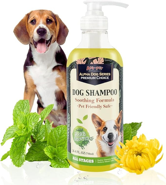 Alpha Dog Series - Grooming Natural Herbal Dog Shampoo, pH Balanced Shampoo for Dogs, Moisturizing Soothing Dog Shampoo for Sensitive Skin - 26.4 fl. oz.