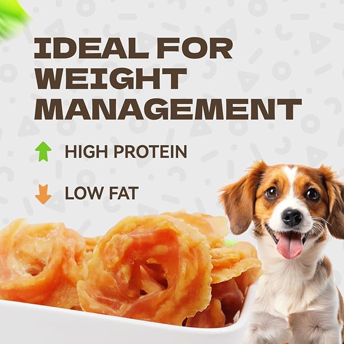 Chicken Rings Dog Treats, Natural Chicken Breast Jerky Rawhide-Free Soft Chews Healthy Dog Training Treats for Small Medium Large Breed 10.54oz