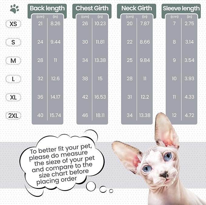 Sphynx Hairless Cats Sweater Shirt Kitten Soft Pullover Cute Cat Pajamas Jumpsuit Cotton Apparel Pet Winter Turtleneck for Cats LightGrey XL