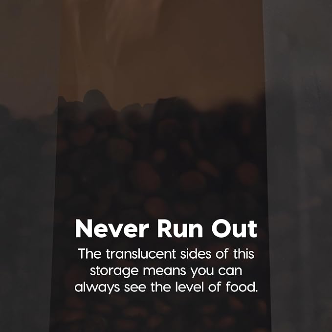 IRIS USA Airtight Dog Food Storage Container, WeatherPro, Up to 40 lbs, Removable Wheels, for Dog Cat Bird and Other Pet Food Storage Bin, Keep Fresh, Translucent Body, Made in USA, Smoke/Black