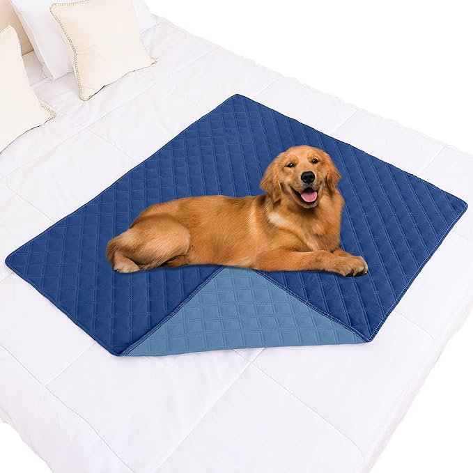 Smiry Waterproof Dog Blanket, Reversible Dog Bed Cover Pet Blanket, Soft Pet Couch Covers for Sofa Washable, Bed Couch Sofa Furniture Protector for Puppy Cat Kids (40"x50", Navy/Blue)