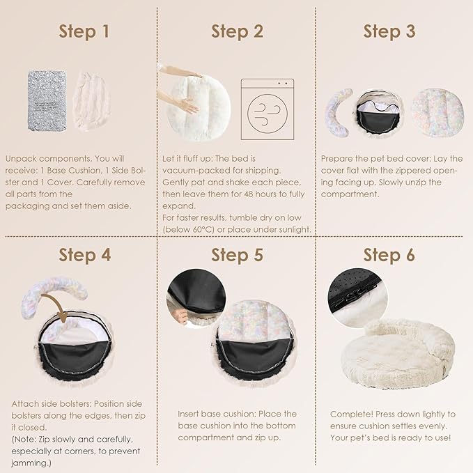 EHEYCIGA Small Dog Bed and Cat Couch for Puppy and Kitten - Fluffy Faux Rabbit Fur Pet Sofa with Washable Removable Cover, Waterproof and Non-Slip, 23 Inch Grey