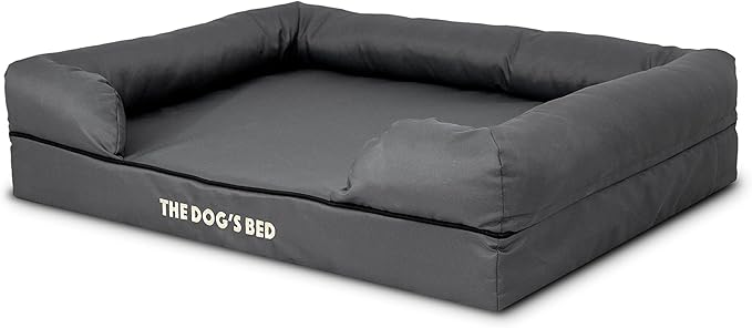 The Dog’s Bed Large Grey with Black Trim, Waterproof, Veterinary Grade Memory Foam, Pain Relief: Arthritis, Hip & Elbow Dysplasia, Post Surgery, Supportive, Washable Cover