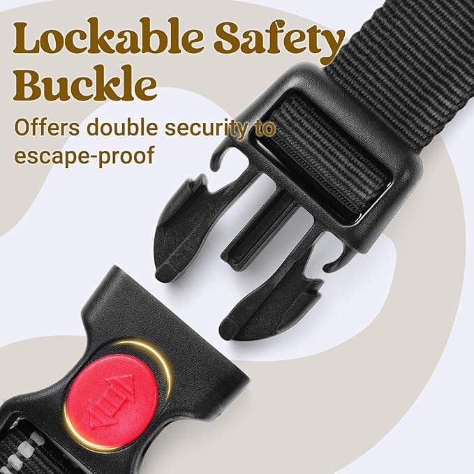 rabbitgoo Dog Harness for Large Dogs, No Pull Pet Harness with Soft Padded Handle, Adjustable Reflective Vest with 3 Buckles, Easy Walking Harness with 2 Leash Clips, Black, XL