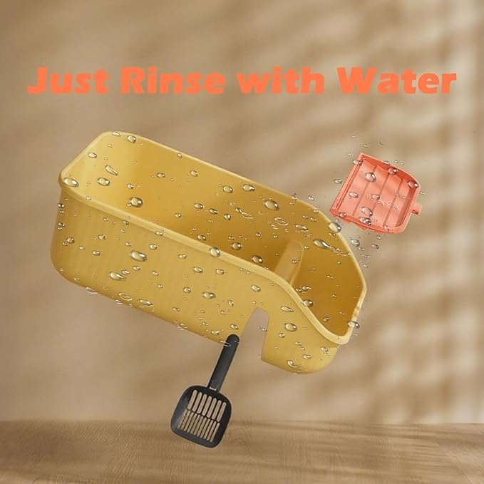 Extra Large Cat Litter Box with High Sides,Anti-Splashing Cat Litter Pan,Jumbo XL Kitty Litter Box with Anti-Leakage Top Low Entry for Indoor Big Cats,Multi-Cats & Senior Cats (White)