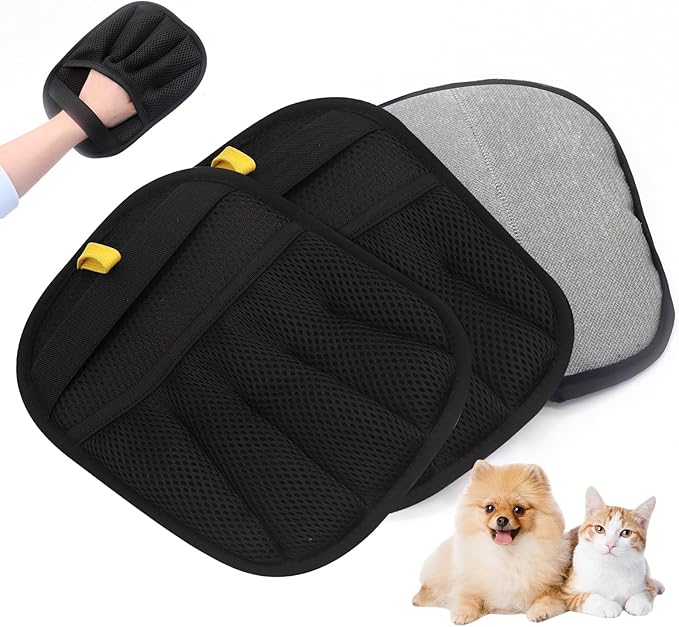 2 Pcs Pet Hair Removal Glove, 2025 Upgraded Five-Finger Electrostatic Grooming Tool for Cats & Dogs, Reusable Magic Fur Remover for Furniture, Car, Couch & Clothing, Essential Pet Grooming Supplies