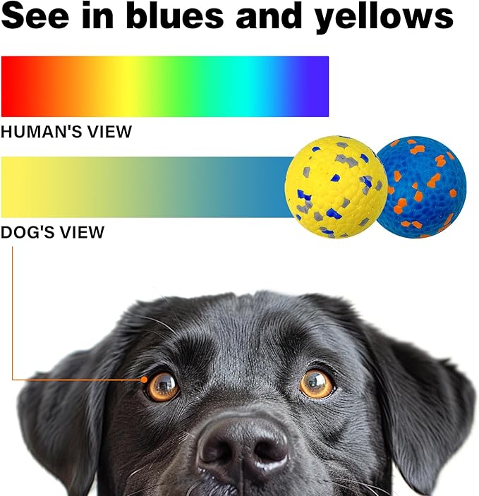 Dog Balls for Aggressive Chewers, Floating Toy for Water Fetch, Bouncy Indestructible Teething Chew and Tennis Balls for Small Medium Large Dogs - 2 Pack