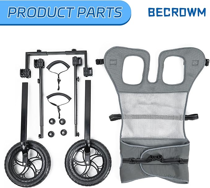 Dog Wheelchair for Back Legs, Light Weight Dog Wheelchair Cart with Disabled Hind Legs Walking, Adjustable