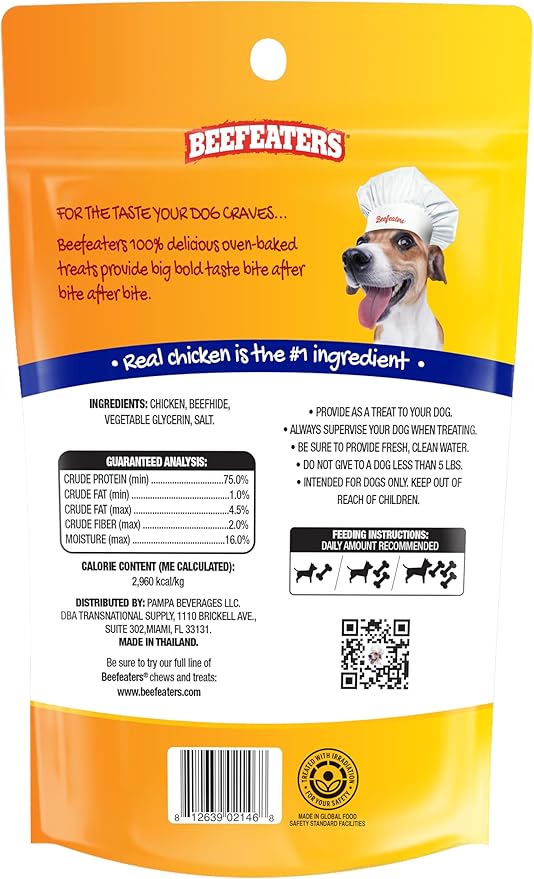 Beefeaters Beefhide 5in Twist with Real Chicken – Protein-Rich Dog Treats for Clean Teeth, Ideal for Training & All Dog Sizes