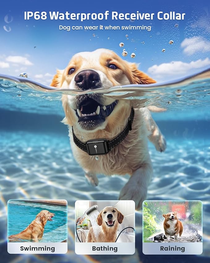 Dog Training Collar with Remote, 4200Ft Remote Electronic Dog Shock Collar with Beep, Vibration, Shock, Light and No Shock Mode, Electric Shock Collar for Small Medium Large Dogs(Black)