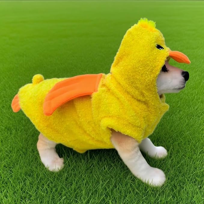 Pet Costume for Small Dogs Cats,Halloween Hoodies Winter Puppy Coat Outfits Funny Pajamas Clothes for Christmas Party,Duck M