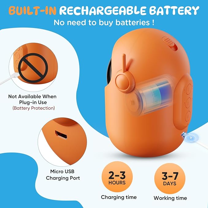 Interactive Cat Toys for Indoor Cats, Cat Laser Pointer Toy, Rechargeable Automatic Cat Toy with Timer & Speed Modes for Cats Dogs Training and Exercise(Orange)