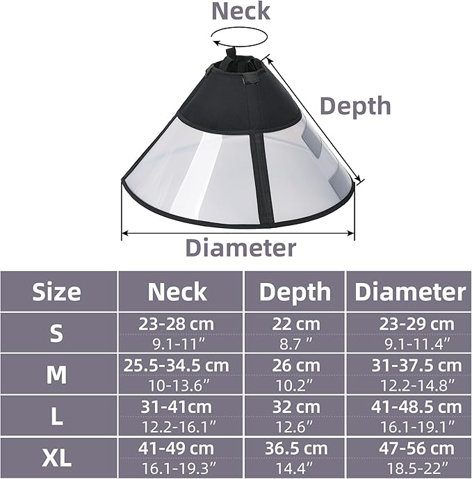 DogLemi Dog Cone Collar, Soft Dog Cone for Dogs After Surgery, Adjustable and Comfortable Elizabeth Collar, Used for Wound Care, Sterilization, Suitable for Medium to Large Dogs (L)
