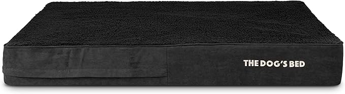 The Dog’s Bed Orthopedic Memory Foam Dog Bed, XXL Black Plush, Pain Relief for Arthritis, Hip & Elbow Dysplasia, Post Surgery, Lameness, Supportive, Calming, Waterproof Washable Cover