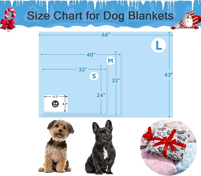 Stuffed Dog Blanket, Blue Premium Soft Throw Flannel Fleece Blanket for Medium Small Dogs, Pet Puppy Blankets for Kitten Cat, Christmas Pet Gift for Bed Cover, Couch, Crate(24x32 inch (Pack of 1))