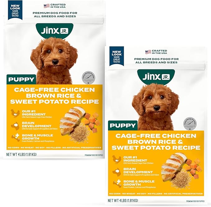Jinx Premium Dry Dog Food Bundle for Puppies - 4lb Puppy Kibble (2 Pack)