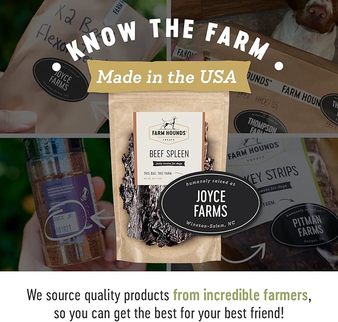 Farm Hounds - Beef Spleen - Premium Natural Beef Spleen Jerky For Dogs - Made From 100% Humanely Raised Cattle - Organ Treat - Great For Training & Treats - No Added Fillers - Made in USA -4oz -2 Pack