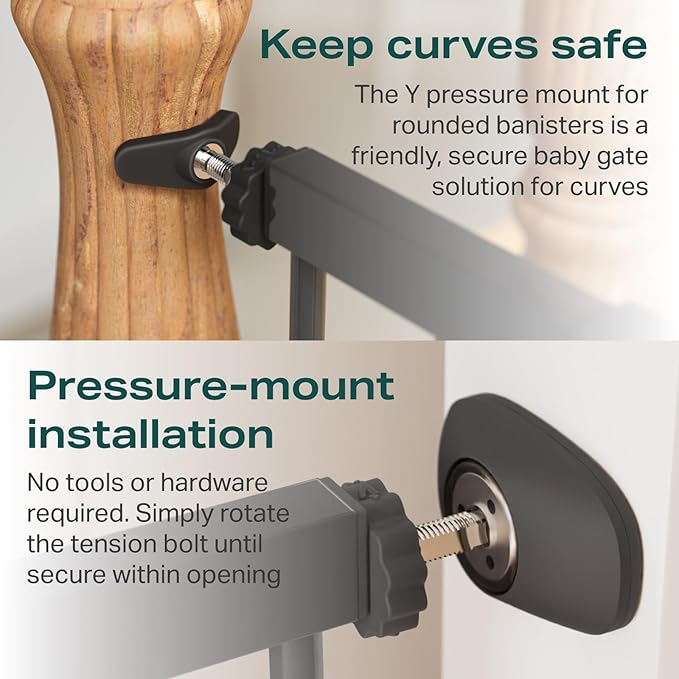 Cumbor 2 Pack 29.7-40.6" Baby Gate for Stairs, Mom's Choice Awards Winner-Auto Close Dog Gate for doorways, Pressure Mounted Pet Gates Indoor, Easy Walk Thru Wide Safety Child Gate for Dog, Black