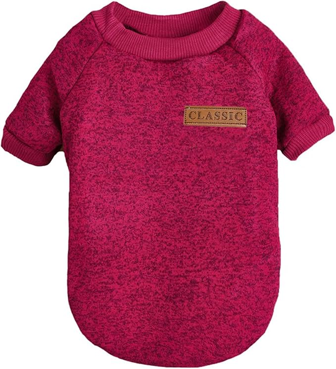 Jecikelon Dog Clothes Dogs Sweater Soft Puppies Clothing Winter Puppy Sweaters Warm Outfit for Dogs Small XXS XS Cat Apparel (Medium, Wine)