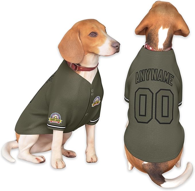 Custom Dog Baseball Jersey with Name Number Logo for Small Pet Dogs-Personalized Dog Shirts
