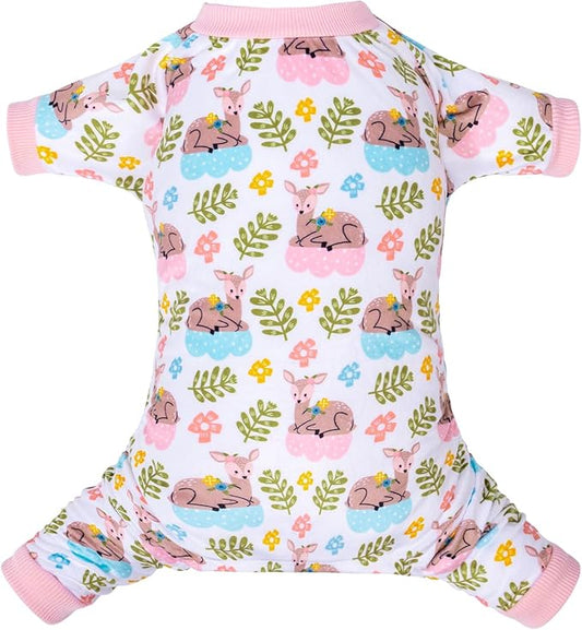 CuteBone Small Dogs Outfit Soft Puppy Onesies Pjs Dog Pajamas Pet Coat Cat Apparel Comfy Doggie Jumpsuit Bodysuit for All Seasons P286S