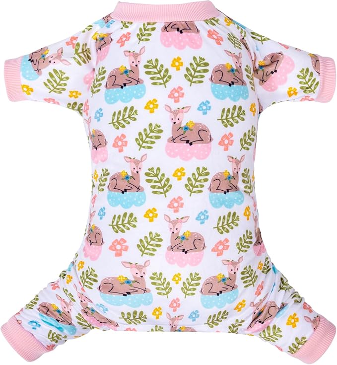 CuteBone Small Dogs Outfit Soft Puppy Onesies Pjs Dog Pajamas Pet Coat Cat Apparel Comfy Doggie Jumpsuit Bodysuit for All Seasons P286M