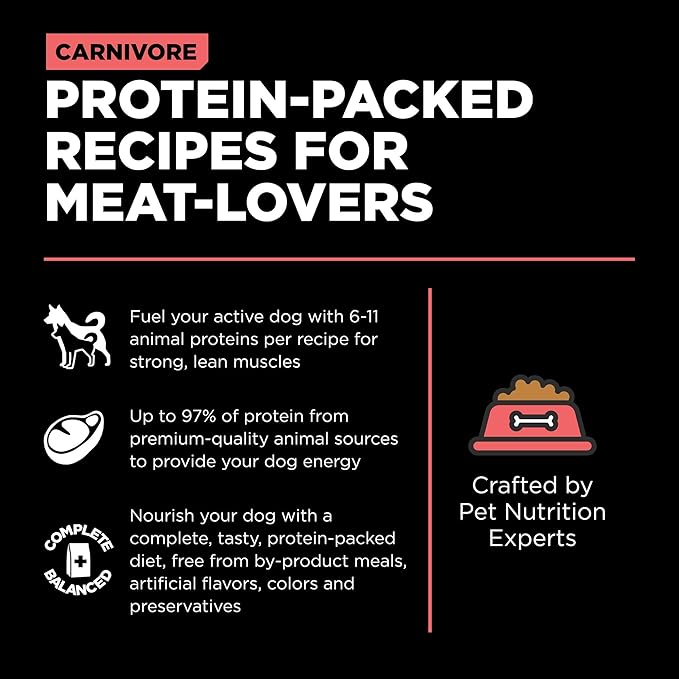 Go! Solutions Carnivore, Grain-Free, Protein Rich Dry Dog Food, Salmon and Cod Recipe, 12 lb Bag
