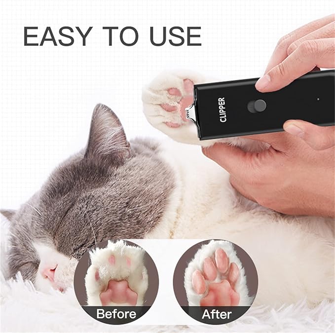 2-in-1 Professional Dog Grooming Kit - Low Noise, Waterproof, USB Rechargeable, and Safe Ceramic Blade - Gift for Dogs and Cats (Black)