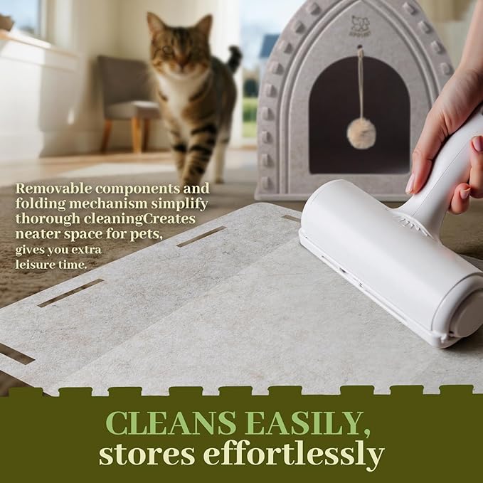 Apasiri Cat House for Indoor Cats: Innovative Polyester Fiber Cat Bed Cave, Sturdy and Scratch-Resistant, Compatible with Heating Pads. Original Castle Design—The Ultimate Gift for Your Feline Friend