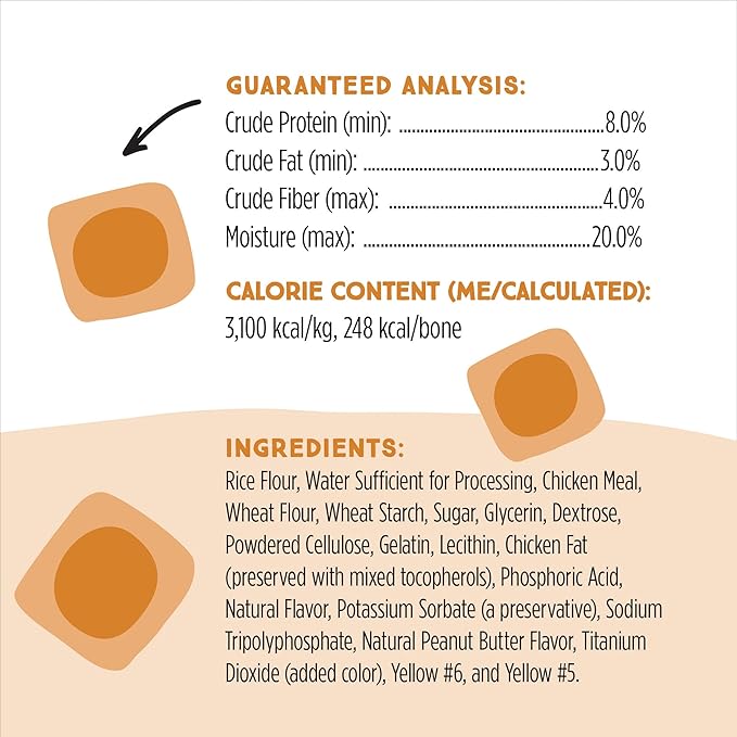 Ultra Chewy Peanut Butter Double Treat Bones: Long-Lasting Dog Treats Made in USA for Large and Small Breeds, Highly Digestible, Ideal for Aggressive Chewers (12 Count)