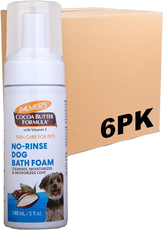 Palmer's for Pets Bath Foam with Cocoa Butter 5 Fl Ounces; Waterless Dog Grooming Foam with Vitamin E and Cocoa Butter, Foaming “Dry Shampoo” for Dogs