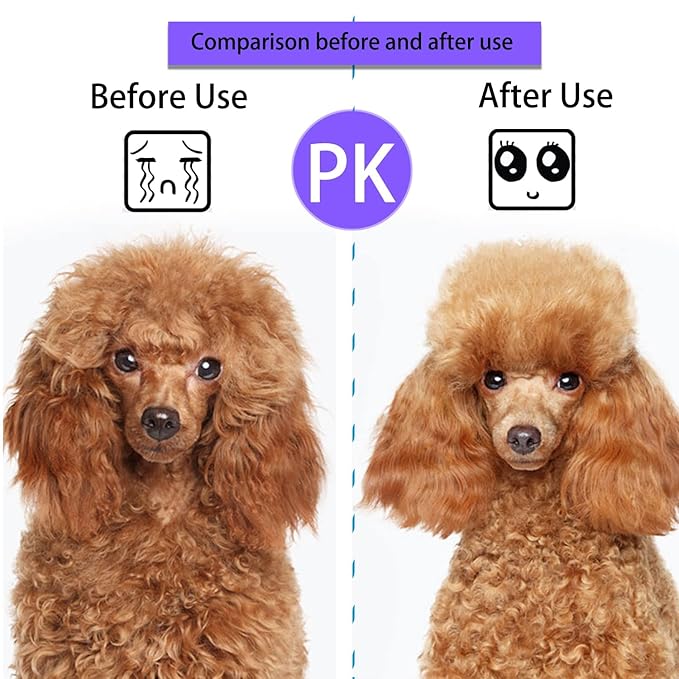 Pet Grooming Brush for Cats & Dogs, Self-Cleaning Undercoat Deshedding & Massage Tool, Purple