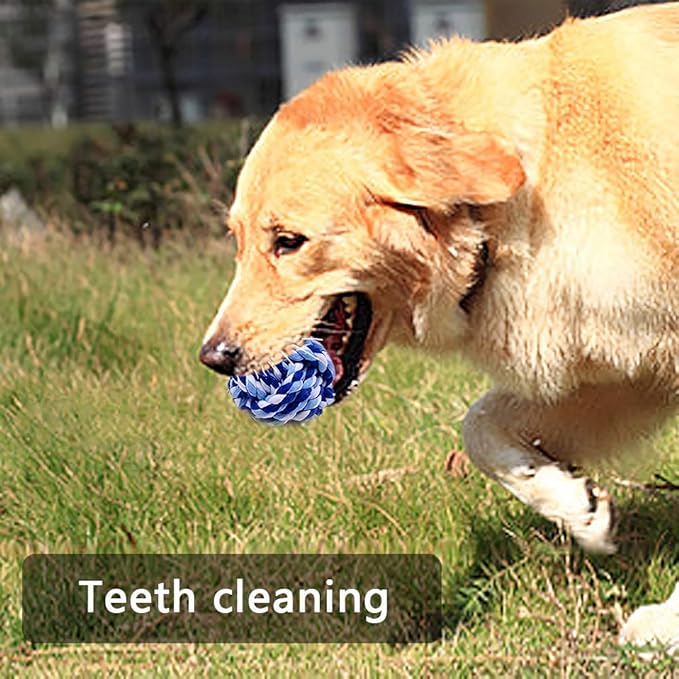 Pet Chew Toy, Knots Weave Cotton Rope, Biting Small Ball for Dogs & Cats, 3 in One Pack