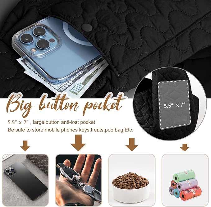 Dog Sling for Small Dogs, Front Dog Sling Carrier, Padded Adjustable Pet Soft Carrier with Adjustable Shoulder Strap, Travel Safety Harness Machine Washable for Small Cats Puppy Outdoor