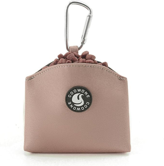 COOWONE Dog Treat Pouch Magnetic Closure Small Dog Training Treat Pouch Pocket Sized Small Dog Treat Pouch with Clip (Coffee)