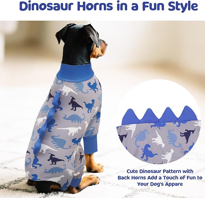 Dog Pajamas Large Size, Big Dog Onesie Clothes, Anti Shedding and Licking, Post Surgery Recovery Pet Pjs, Cotton Soft Material Stretchable Pet Pajamas U-COSP06L