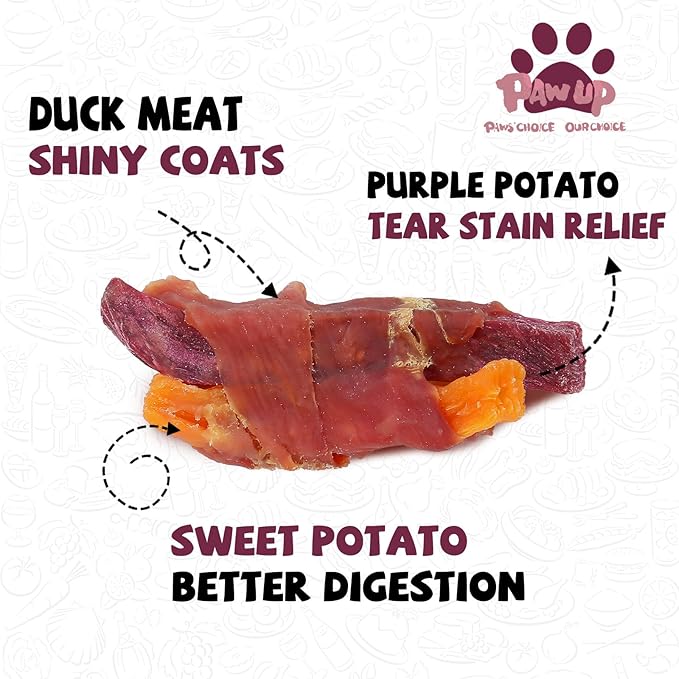 Duck & Sweet Potato Dog Treats, High Fiber Pet Treats for Medium Dogs, Healthy Chews Snack, High in Protein, 12.5 oz