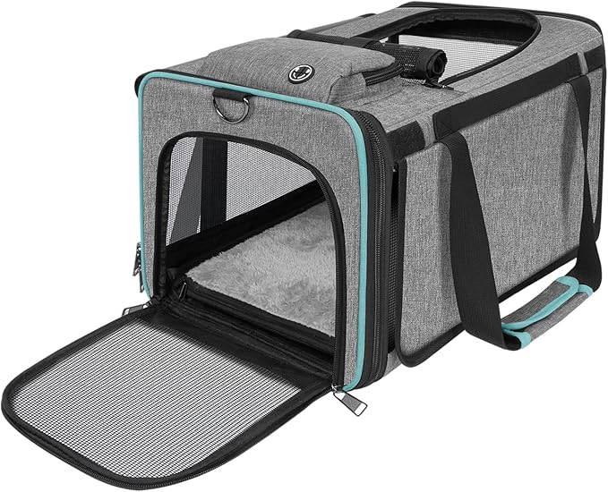 Airline Approved Pet Carrier Small Dog & Cats Under 15 lbs - 18x11x11 Inch Soft-Sided TSA Compliant Travel Bag for American, Delta & United Airlines Flight