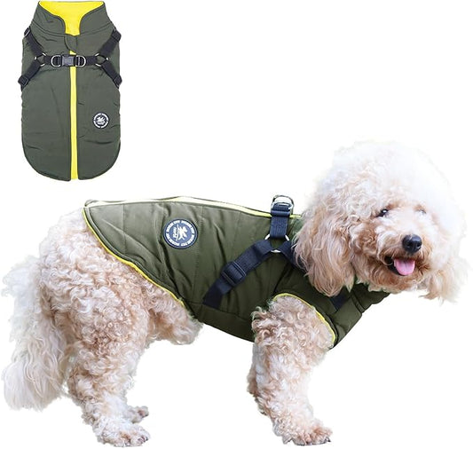 Norbi Dog Coat - Winter Jacket with Built-In Harness, Adjustable Warm Dog Coats for Small, Medium, Large Dogs - Cold Weather Providers