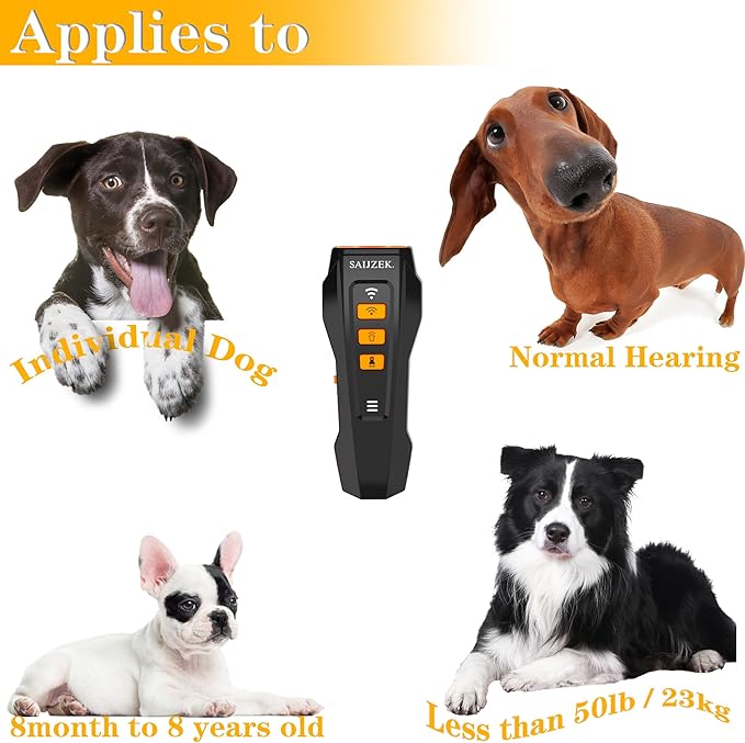 Ultrasonic Dog Barking Deterrence Device, Dog Training Tool, Animal Trainer, Rechargeable Anti-Barking Device, Suitable for Both Indoor and Outdoor Use, Black