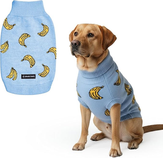 Spark Paws Knit Dog Sweater – Ultra Soft Warm Winter Dog Sweater for Small, Medium & Large Dogs – Stretch Fit Pet Sweater for French Bulldog, Pitbull, Girl & Boy Dogs Jacket, (Banana,4XL)