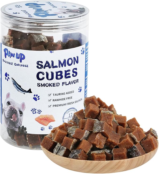 Salmon Dog Treats, Healthy Salmon Bites, Dog Jerky Training Treats with Taurine, Rich in Omega-3, 12oz (Smoked Flavor)