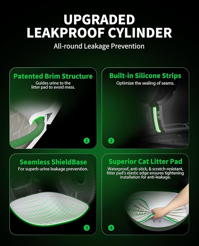 PETKIT Replaced Upgrade Leakproof Cylinder for PuraMax 2/PuraMax Automatic Cat Litter Box, Include Magnetic Litter Remover and Litter Sifter, Litter Pad Max