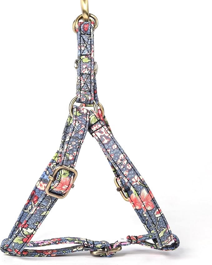 Angie and Allie Organic Cotton Personalized Step in Dog Harness,Custom Dog Halter Vests,Adjustable No Pull Canine Halter Harness for Small Medium Large Dogs